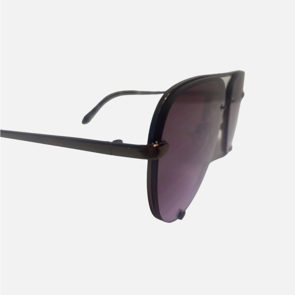 Quay Australia High Key Mini Rimless Pink Brown Sunglasses - Picture 3 of 8